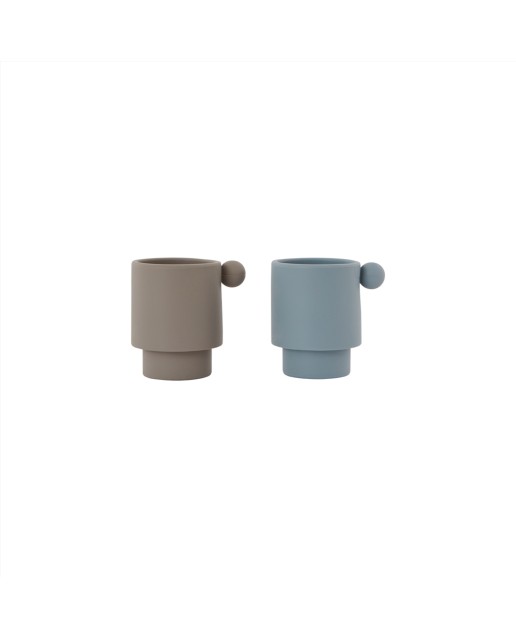 Tiny Inka Cup | Set of 2 | Dusty Blue / Clay